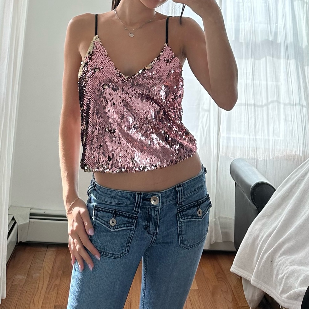 TopShop Sequin Tank Top - Size 4